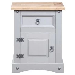 Table De Chevet Pin Massif Foncé Et Gris Singa -Magasin De Meubles De Chambre À Coucher table de chevet pin massif fonce et gris corona 3666722545488 409922