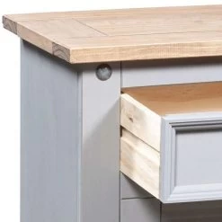 Table De Chevet Pin Massif Foncé Et Gris Singa -Magasin De Meubles De Chambre À Coucher table de chevet pin massif fonce et gris corona 3666722545488 409925