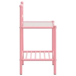 Table De Chevet Rose/transparent 43x33x65 Cm Métal Et Verre -Magasin De Meubles De Chambre À Coucher table de chevet rose transparent 43x33x65 cm metal et verre 8720286163986 966636