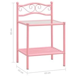 Table De Chevet Rose/transparent 43x33x65 Cm Métal Et Verre -Magasin De Meubles De Chambre À Coucher table de chevet rose transparent 43x33x65 cm metal et verre 8720286163986 966639