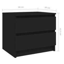 Tables De Chevet 2 Pcs Noir 50x39x43,5 Cm 15 Tables De Chevet 2 Pcs Noir 50x39x43,5 Cm -Magasin De Meubles De Chambre À Coucher tables de chevet 2 pcs noir 50x39x43 5 cm agglomere 3666722624091 986119