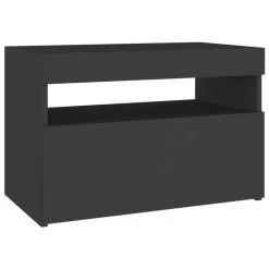 Tables De Chevet à LED 2 Pcs Gris 60x35x40 Cm -Magasin De Meubles De Chambre À Coucher tables de chevet a led 2 pcs gris 60x35x40 cm agglomere 3666722624077 935152