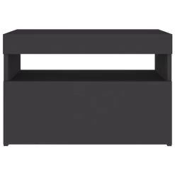 Tables De Chevet à LED 2 Pcs Gris 60x35x40 Cm -Magasin De Meubles De Chambre À Coucher tables de chevet a led 2 pcs gris 60x35x40 cm agglomere 3666722624077 935154