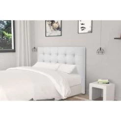 Tete De Lit 185 X 100 Cm Capitonnée - Simili Blanc - Pour Couchage 140 / 160 Ou 180 - ARGOS -Magasin De Meubles De Chambre À Coucher tete de lit 185 x 100 cm capitonnee simili blanc pour couchage 140 160 ou 180 argos 5945827051581 760027