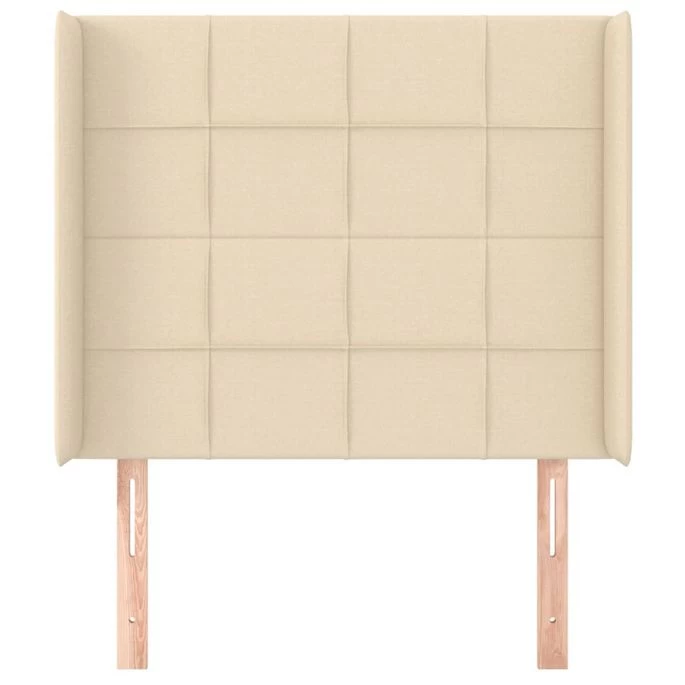 Tête De Lit Avec Oreilles Crème 103x16x118/128 Cm Tissu 5 Tête De Lit Avec Oreilles Crème 103x16x118/128 Cm Tissu – Image 3