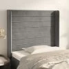 Tête De Lit Avec Oreilles Gris Clair 103x16x118/128 Cm Velours -Magasin De Meubles De Chambre À Coucher tete de lit avec oreilles gris clair 103x16x118 128 cm velours 3666722825627 1455169