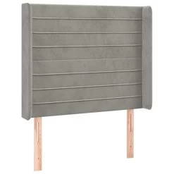 Tête De Lit Avec Oreilles Gris Clair 103x16x118/128 Cm Velours -Magasin De Meubles De Chambre À Coucher tete de lit avec oreilles gris clair 103x16x118 128 cm velours 3666722825627 1455170