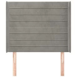 Tête De Lit Avec Oreilles Gris Clair 103x16x118/128 Cm Velours -Magasin De Meubles De Chambre À Coucher tete de lit avec oreilles gris clair 103x16x118 128 cm velours 3666722825627 1455171