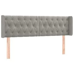 Tête De Lit Avec Oreilles Gris Clair 163x16x78/88 Cm Velours -Magasin De Meubles De Chambre À Coucher tete de lit avec oreilles gris clair 163x16x78 88 cm velours 3666722825245 1458385