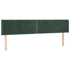Tête De Lit Avec Oreilles Vert Foncé 183x16x78/88 Cm Velours -Magasin De Meubles De Chambre À Coucher tete de lit avec oreilles vert fonce 183x16x78 88 cm velours 3666722824828 1455838