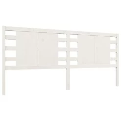 Tête De Lit Blanc 206x4x100 Cm Bois Massif De Pin -Magasin De Meubles De Chambre À Coucher tete de lit blanc 206x4x100 cm bois massif de pin 3666722768122 1410340