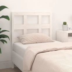 Tête De Lit Blanc 80,5x4x100 Cm Bois Massif De Pin -Magasin De Meubles De Chambre À Coucher tete de lit blanc 80 5x4x100 cm bois massif de pin 3666722768689 1425505