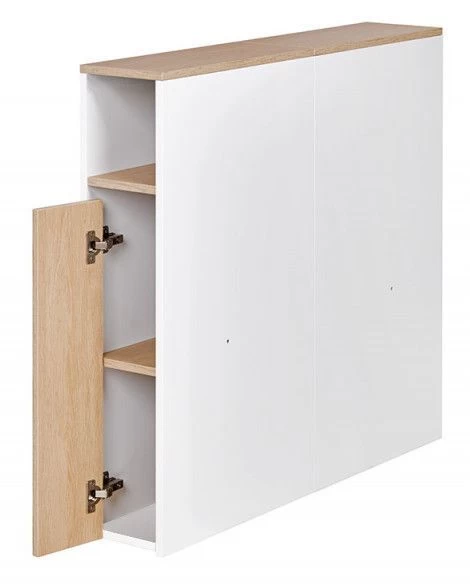 Tête De Lit Bois Blanc Et Chêne Clair Nomade 90 Cm 4 Tête De Lit Bois Blanc Et Chêne Clair Nomade 90 Cm – Image 2