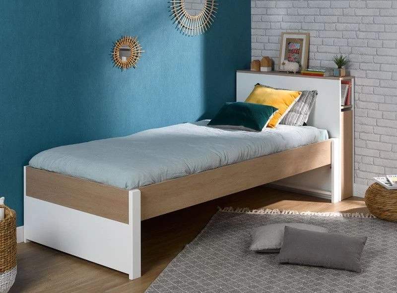 Tête De Lit Bois Blanc Et Chêne Clair Nomade 90 Cm 6 Tête De Lit Bois Blanc Et Chêne Clair Nomade 90 Cm – Image 4