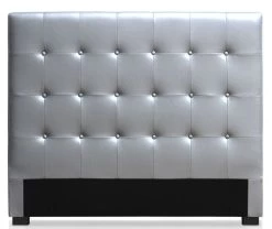 Tête De Lit Capitonnée Simili Cuir Argent Milan 160 -Magasin De Meubles De Chambre À Coucher tete de lit capitonnee simili cuir argent milan 160 3327480004531 93062