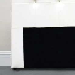 Tête De Lit Capitonnée Simili Cuir Blanc Pitola 160 Cm -Magasin De Meubles De Chambre À Coucher tete de lit capitonnee simili cuir blanc pitola 160 cm 3666722571852 340902
