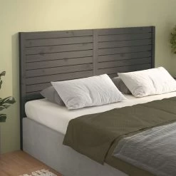 Tête De Lit Gris 206x4x100 Cm Bois Massif De Pin 2 -Magasin De Meubles De Chambre À Coucher tete de lit gris 206x4x100 cm bois massif de pin 3666722768856 1426885