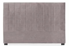 Tête De Lit Matelassée Velours Taupe Karo 140