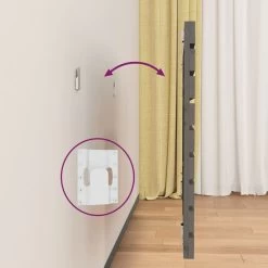 Tête De Lit Murale Gris 96x3x63 Cm Bois Massif De Pin -Magasin De Meubles De Chambre À Coucher tete de lit murale gris 96x3x63 cm bois massif de pin 3666722919418 1497389