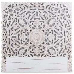 Tête De Lit Provençale Bois Sculpté Peint Blanc Siera 140