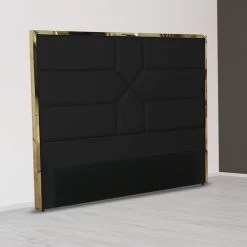 Tête De Lit Simili Cuir Noir Et Effet Laiton Delhie 140 Cm 5 Tête De Lit Simili Cuir Noir Et Effet Laiton Delhie 140 Cm -Magasin De Meubles De Chambre À Coucher tete de lit simili cuir noir et effet laiton delhie 140 cm 3666722572156 340416