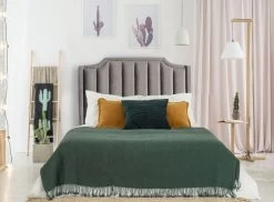 Tête De Lit Velours Gris Foncé Daro L 140 Cm -Magasin De Meubles De Chambre À Coucher tete de lit velours gris fonce dhora l 140 cm 3327480049112 684983