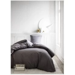 TODAY Parure De Couette Leonie - 100% Percale De Coton - 220 X 240 Cm - Gris Canon De Fusi
