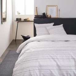 TODAY Parure De Lit SUNSHINE 5.44 - 2 Personnes - 220 X 240 Cm Coton - Imprimé Blanc Graphique TODAY